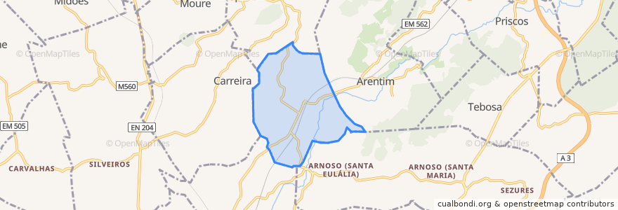 Mapa de ubicacion de Cambeses.