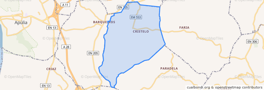 Mapa de ubicacion de Cristelo.