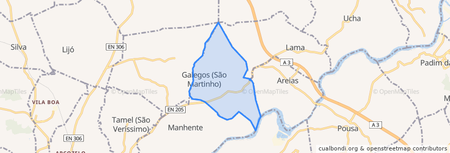 Mapa de ubicacion de Galegos (São Martinho).