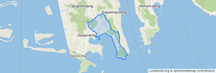 Mapa de ubicacion de 다대2동.