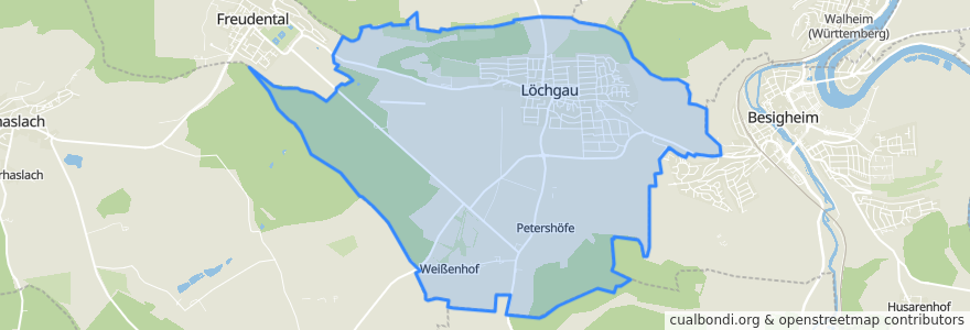 Mapa de ubicacion de Löchgau.