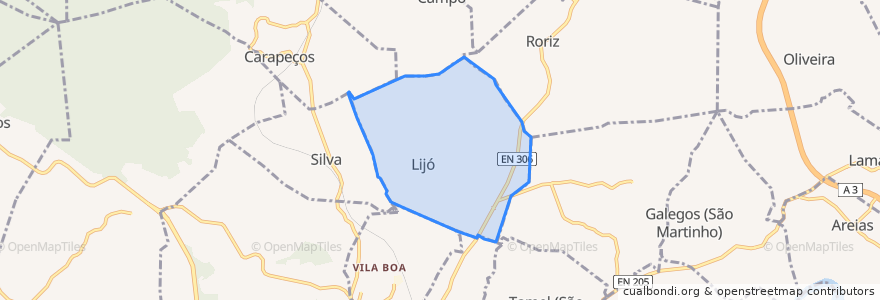 Mapa de ubicacion de Lijó.