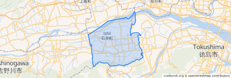 Mapa de ubicacion de 石井町.