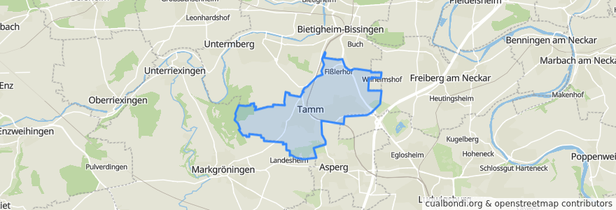 Mapa de ubicacion de Tamm.