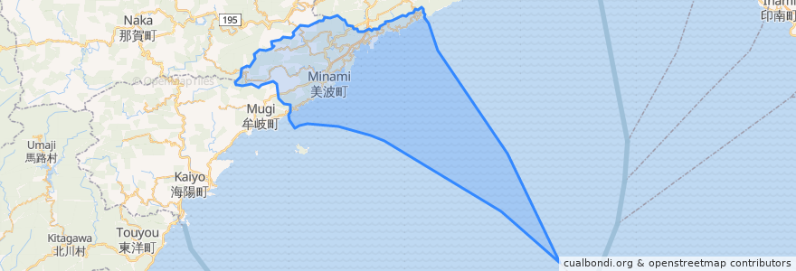 Mapa de ubicacion de 美波町.