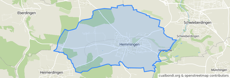 Mapa de ubicacion de Hemmingen.