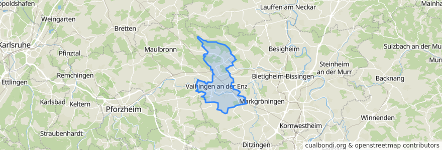 Mapa de ubicacion de Vaihingen an der Enz.