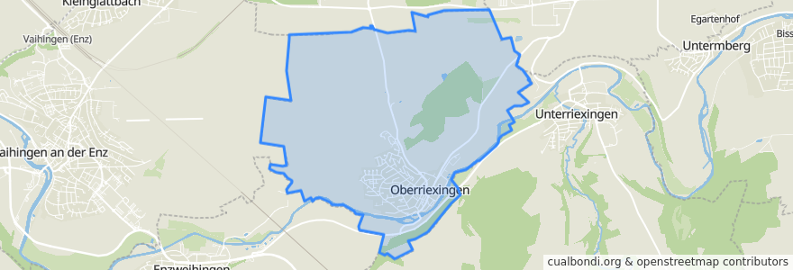 Mapa de ubicacion de Oberriexingen.