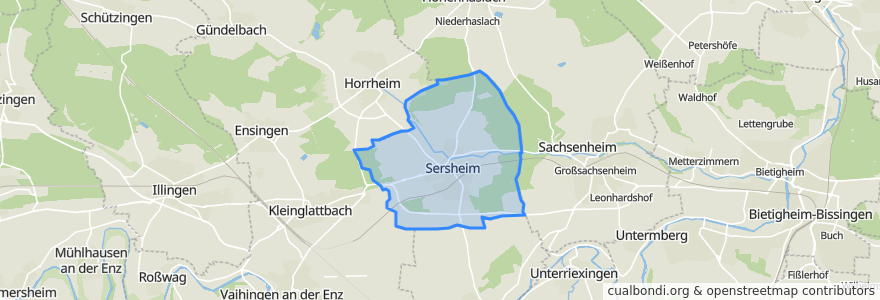 Mapa de ubicacion de Sersheim.