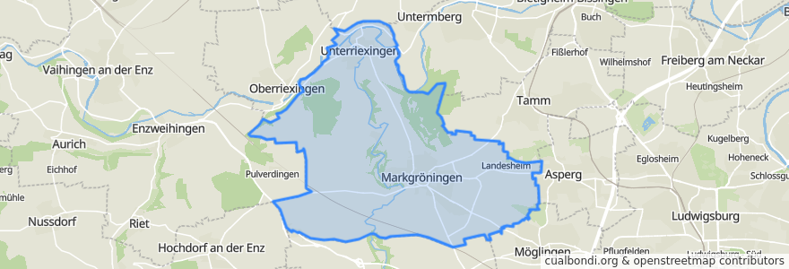 Mapa de ubicacion de Markgröningen.