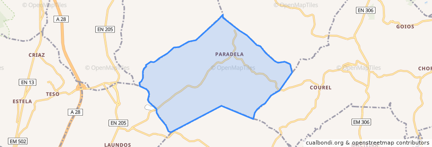 Mapa de ubicacion de Paradela.