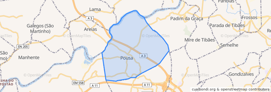 Mapa de ubicacion de Pousa.