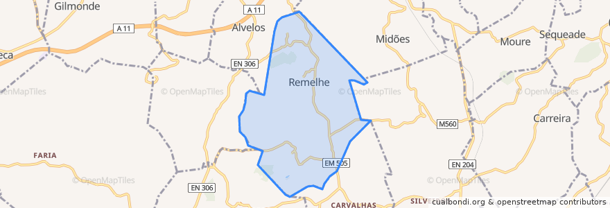 Mapa de ubicacion de Remelhe.