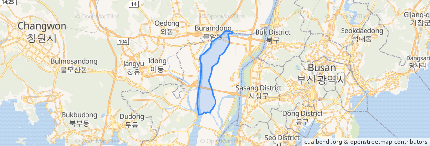 Mapa de ubicacion de 강동동.