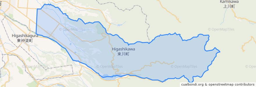 Mapa de ubicacion de 東川町.