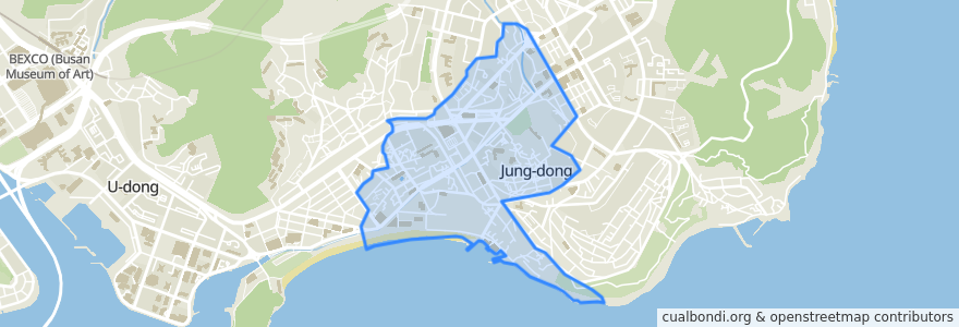 Mapa de ubicacion de 중1동.