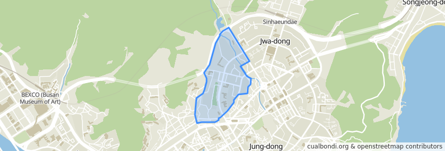 Mapa de ubicacion de Jwa 3-dong.