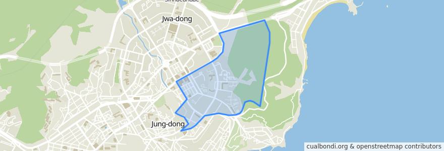 Mapa de ubicacion de 좌2동.