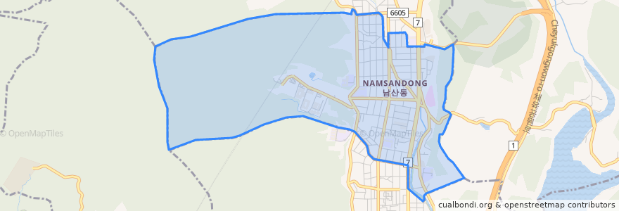 Mapa de ubicacion de 남산동.