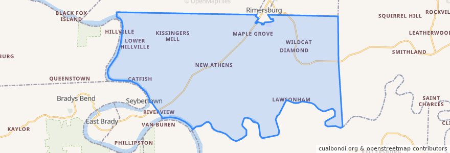 Mapa de ubicacion de Madison Township.