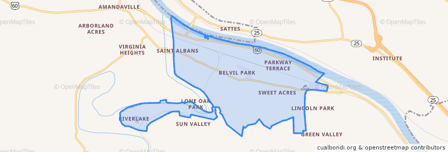 Mapa de ubicacion de St. Albans.