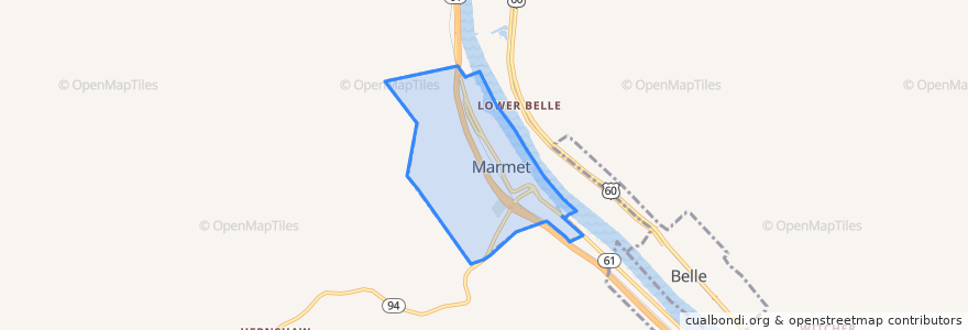 Mapa de ubicacion de Marmet.