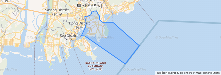 Mapa de ubicacion de 남구.