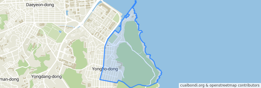 Mapa de ubicacion de 용호3동.