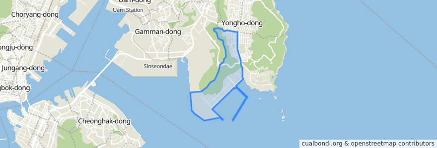 Mapa de ubicacion de 용호4동.