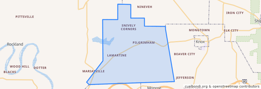 Mapa de ubicacion de Salem Township.