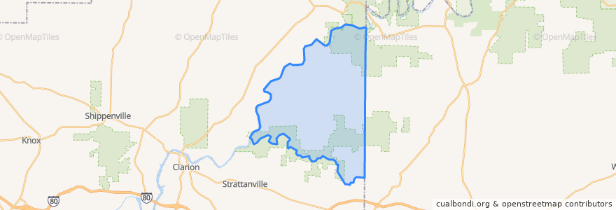 Mapa de ubicacion de Millcreek Township.