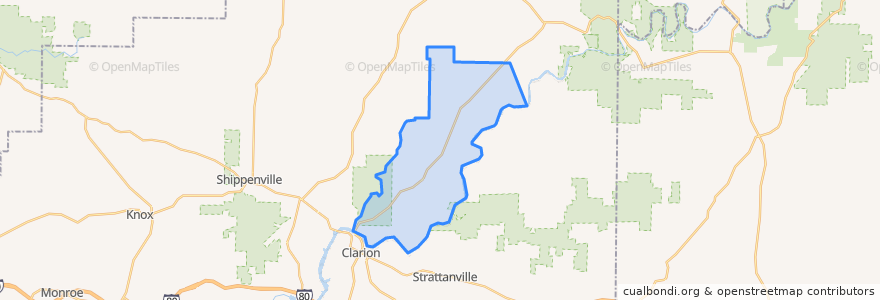 Mapa de ubicacion de Highland Township.