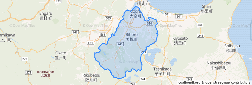 Mapa de ubicacion de Abashiri County.