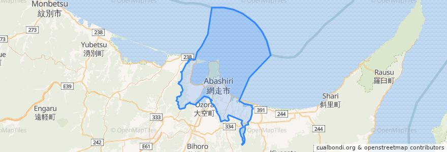 Mapa de ubicacion de Абасири.