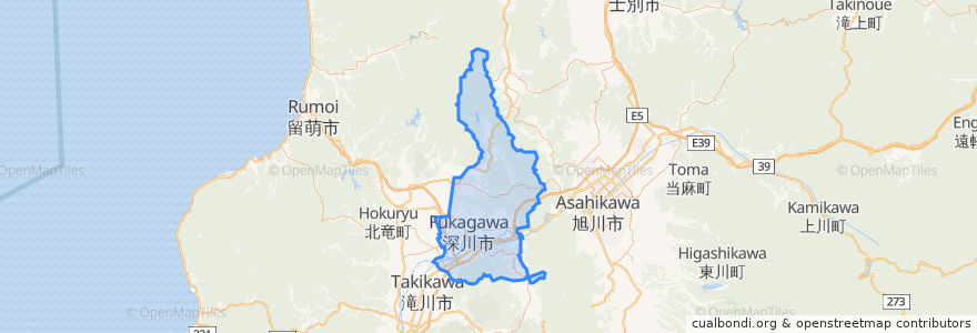 Mapa de ubicacion de 深川市.