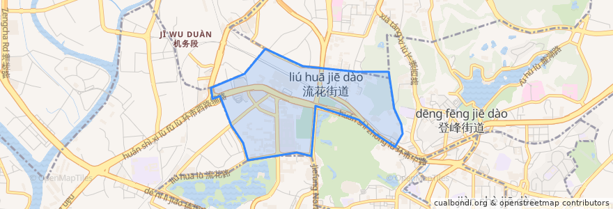 Mapa de ubicacion de 流花街道.