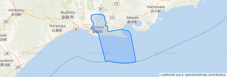 Mapa de ubicacion de Уезд Кусиро.