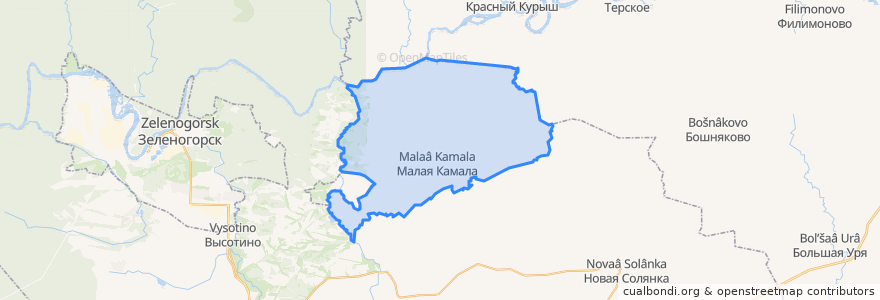 Mapa de ubicacion de Малокамалинский сельсовет.