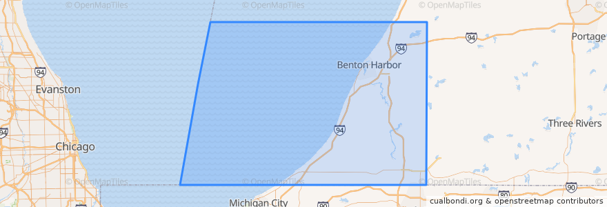 Mapa de ubicacion de Berrien County.