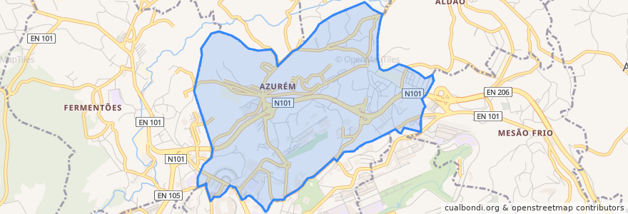 Mapa de ubicacion de Azurém.