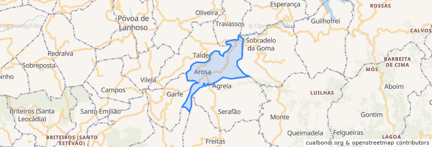 Mapa de ubicacion de Arosa e Castelões.