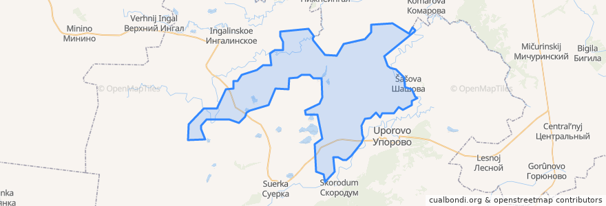 Mapa de ubicacion de Бызовское сельское поселение.