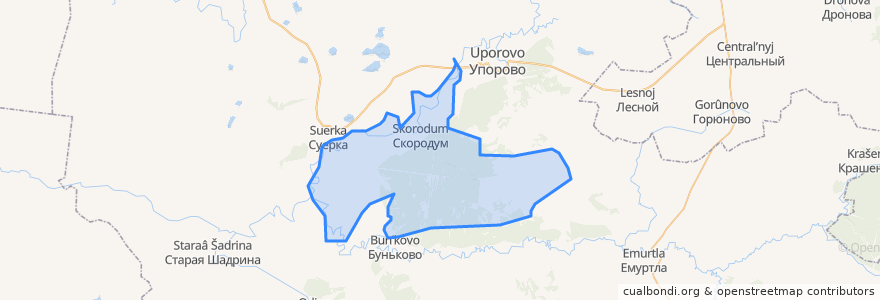 Mapa de ubicacion de Скородумское сельское поселение.