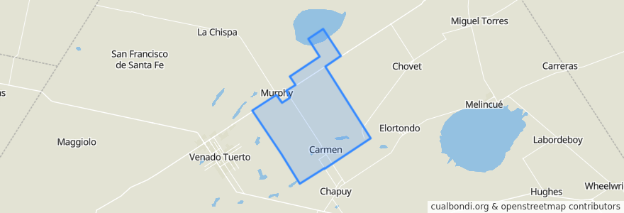 Mapa de ubicacion de Municipio de Carmen.