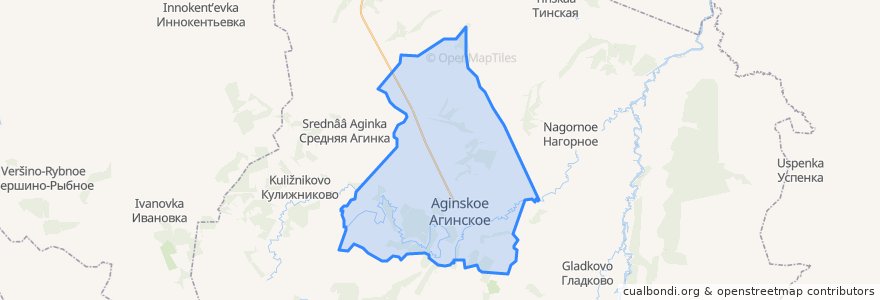 Mapa de ubicacion de Агинский сельсовет.