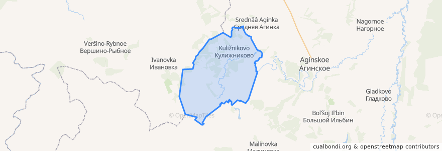 Mapa de ubicacion de Кулижниковский сельсовет.