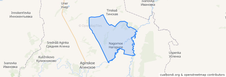 Mapa de ubicacion de Нагорновский сельсовет.