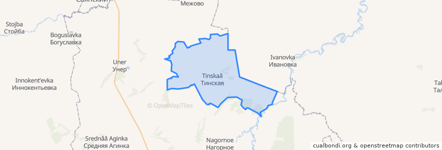 Mapa de ubicacion de Тинский сельсовет.