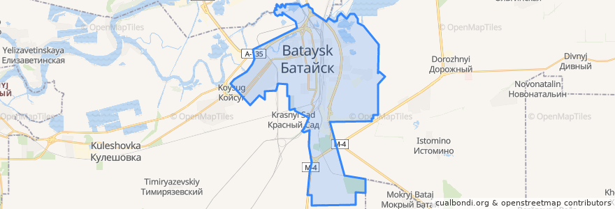 Mapa de ubicacion de городской округ Батайск.