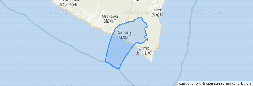 Mapa de ubicacion de 様似町.